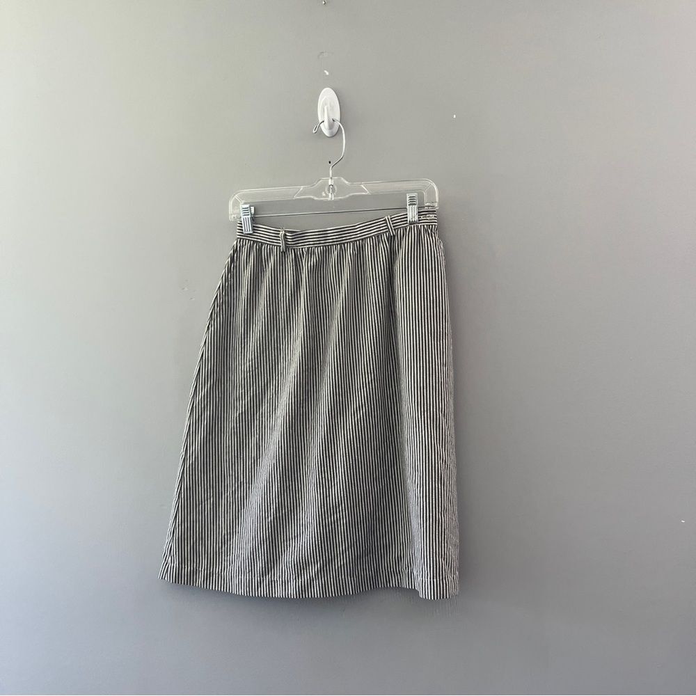 Vintage Paddle & Saddle Striped A-Line Skirt Knee Length Classic Academia